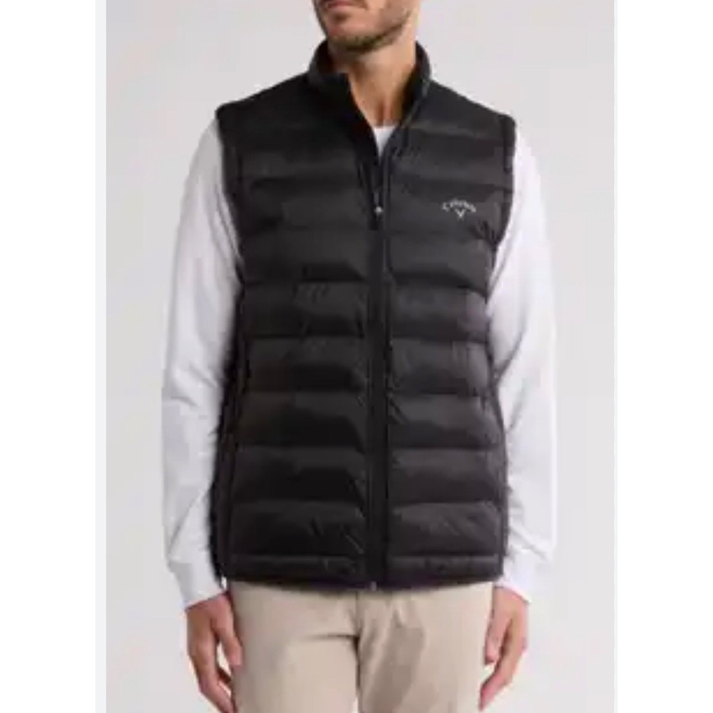 Callaway Golf Mens Puffer Vest Black Full Zip Insulated Quilted XL NEW